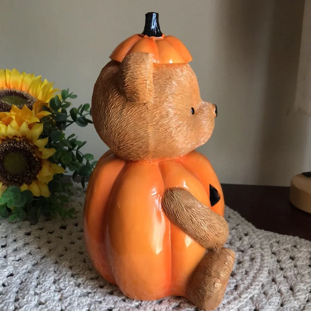 Resin PUMPKIN Teddy Bear Halloween Home Decor - Picture 4 of 9